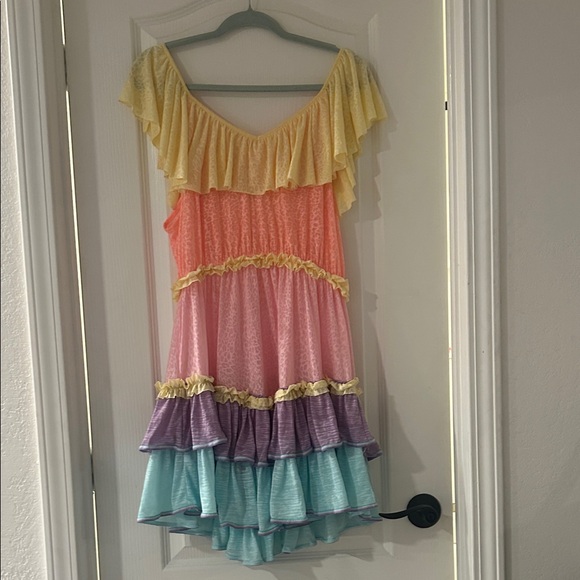 Pitusa Tiered Pastel Ruffle Beach Doll Dress - Picture 5 of 5
